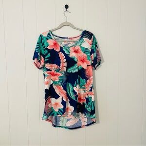 LuLaRoe Tropical Floral Short Sleeve Top